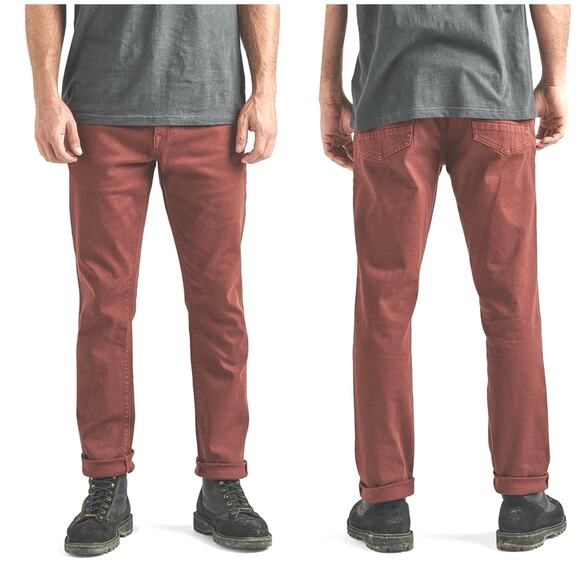 Roark | Men | HWY 133 Maroon Slim Fit Tapered Broken Twill Jeans | Size 28 - Picture 13 of 13